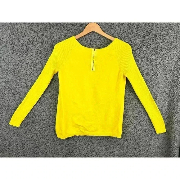 Ann Taylor Loft Yellow Top SMALL Petite Cotton Rayon Blend Women's - Picture 2 of 9